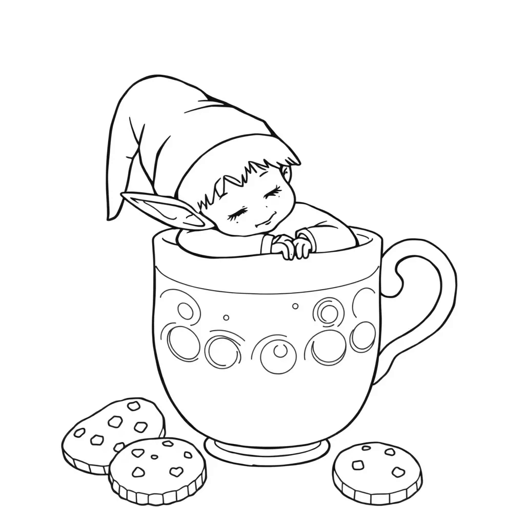 Elf coloring page