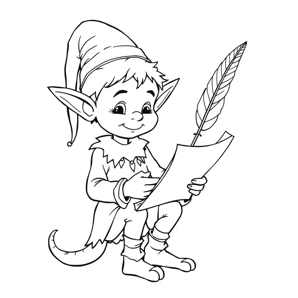 Elf coloring page