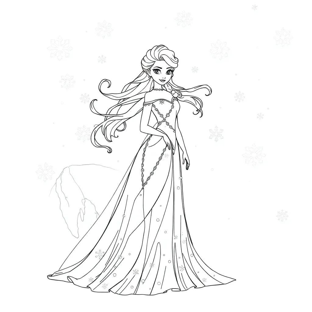 Elsa coloring page