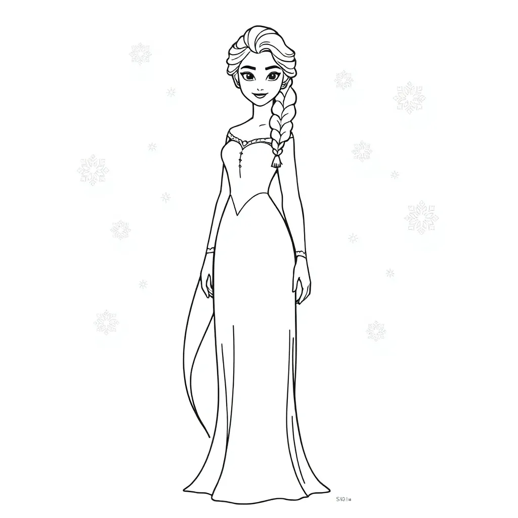 Elsa coloring page