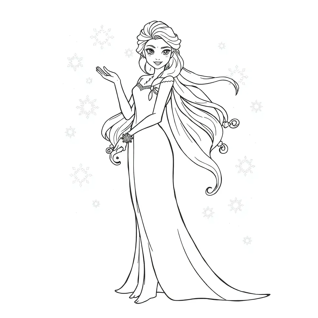 Elsa coloring page