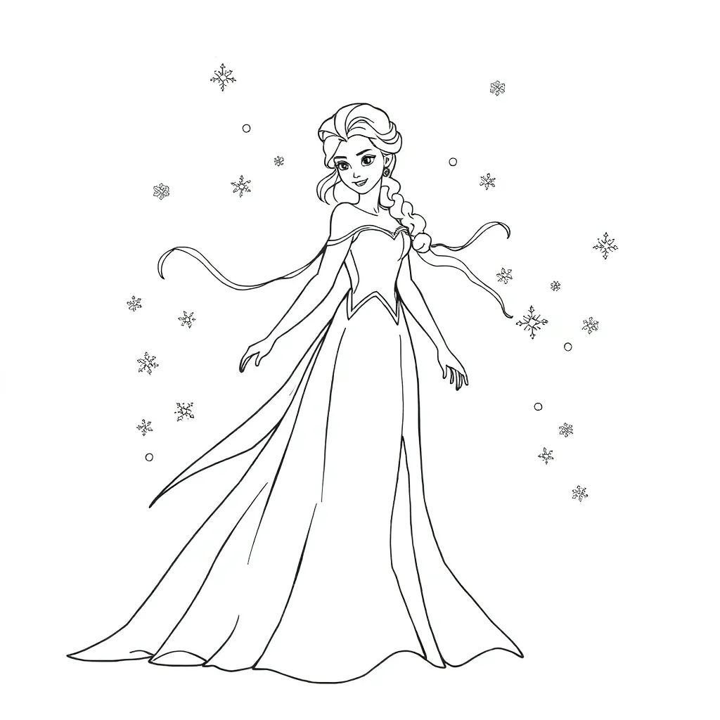 Elsa coloring page