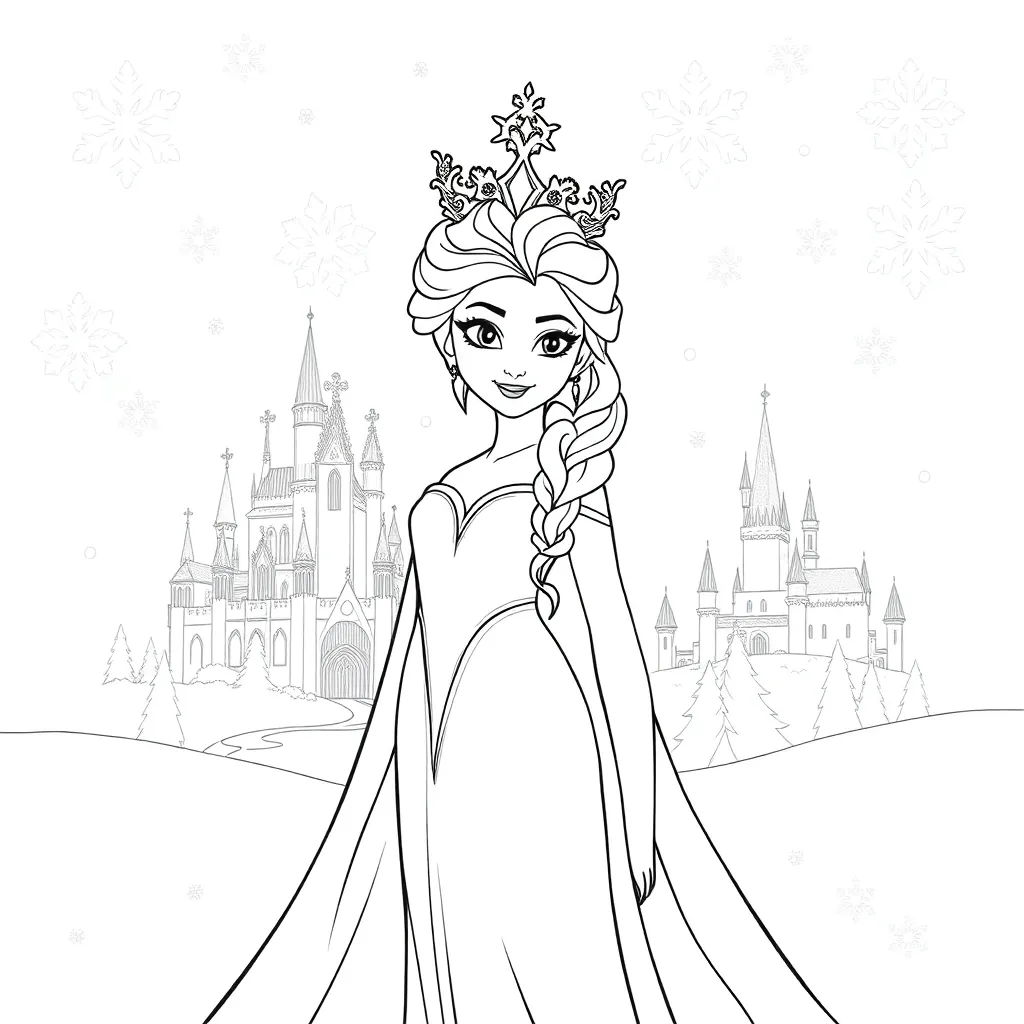 Elsa coloring page