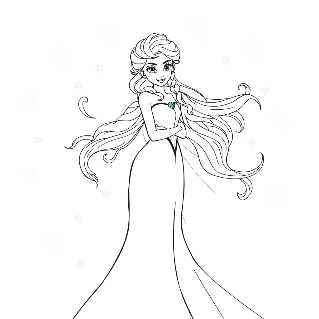 Elsa coloring page