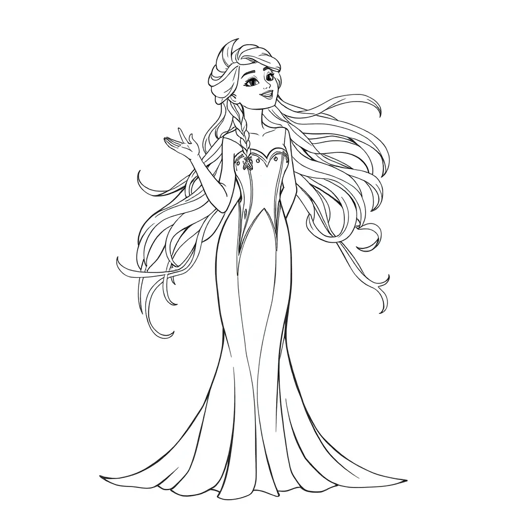 Elsa coloring page