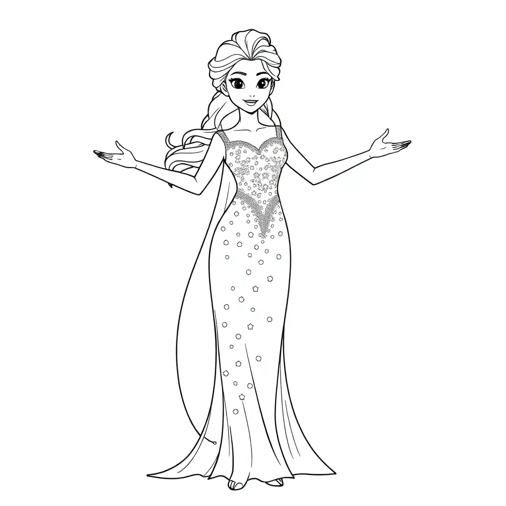 Elsa coloring page