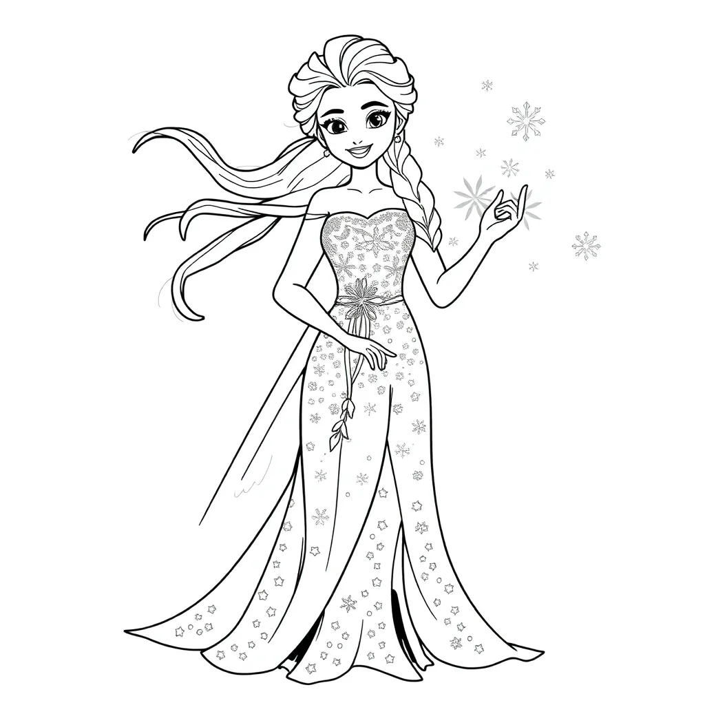 Elsa coloring page
