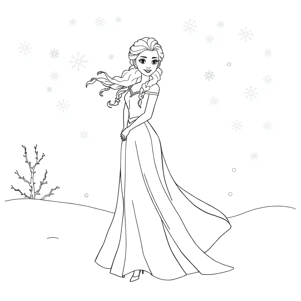 Elsa coloring page