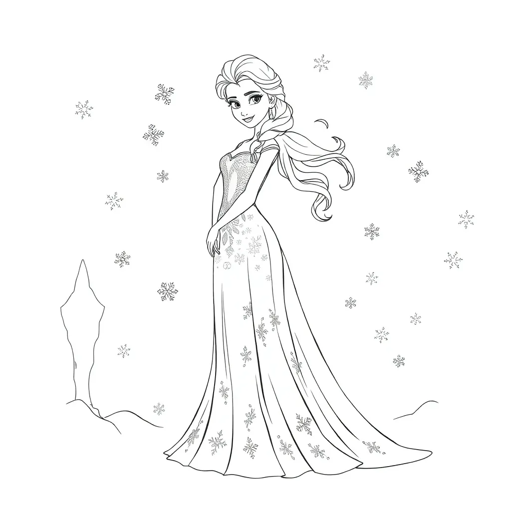 Elsa coloring page