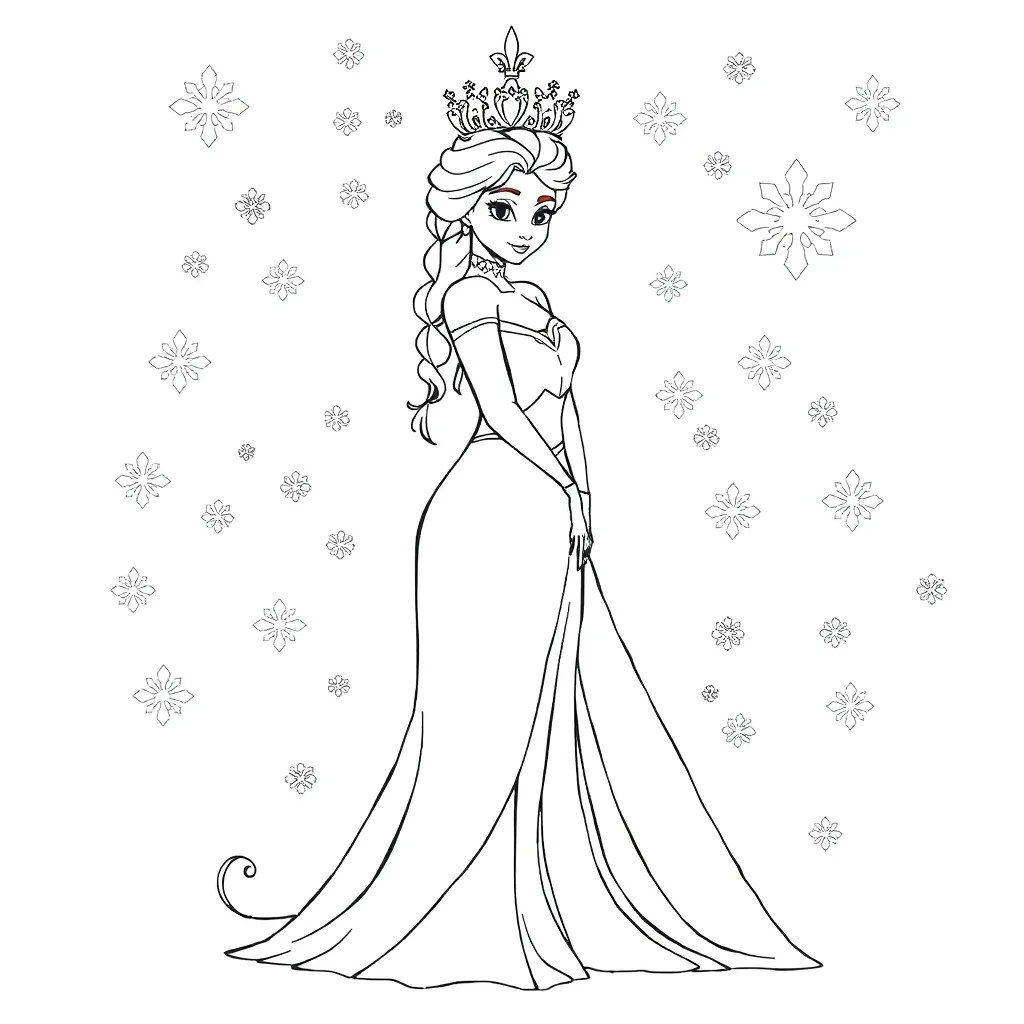 Elsa coloring page