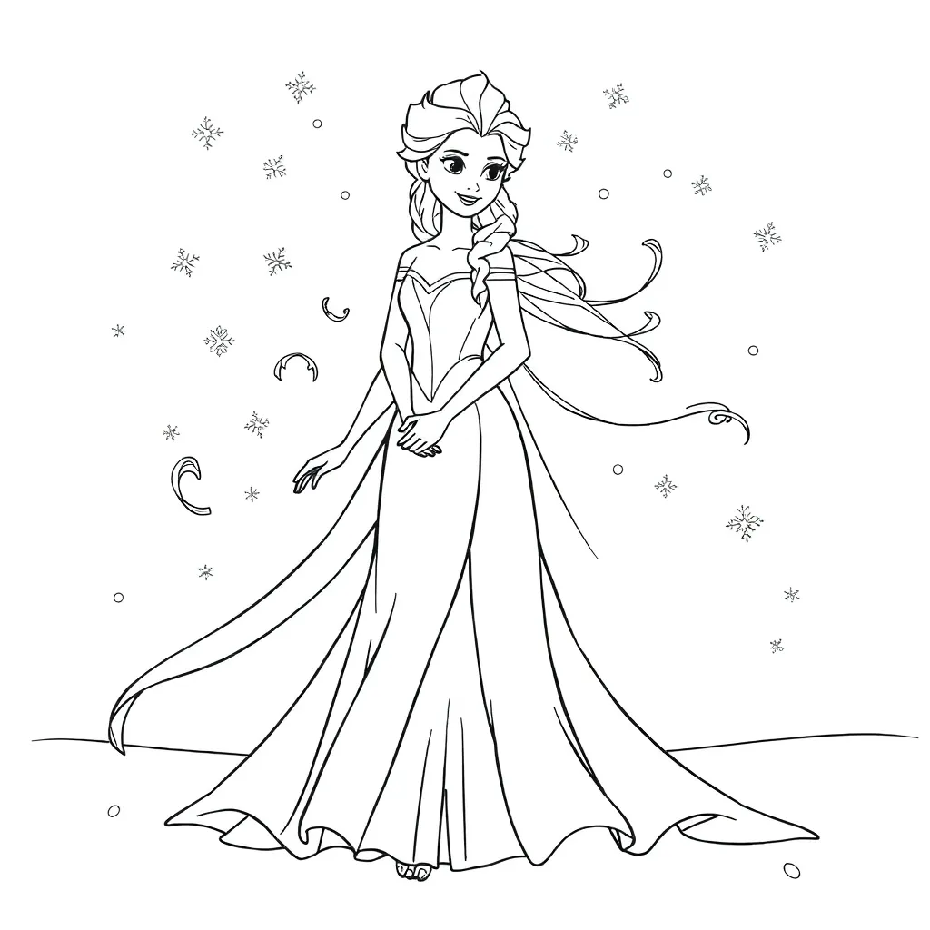 Elsa coloring page