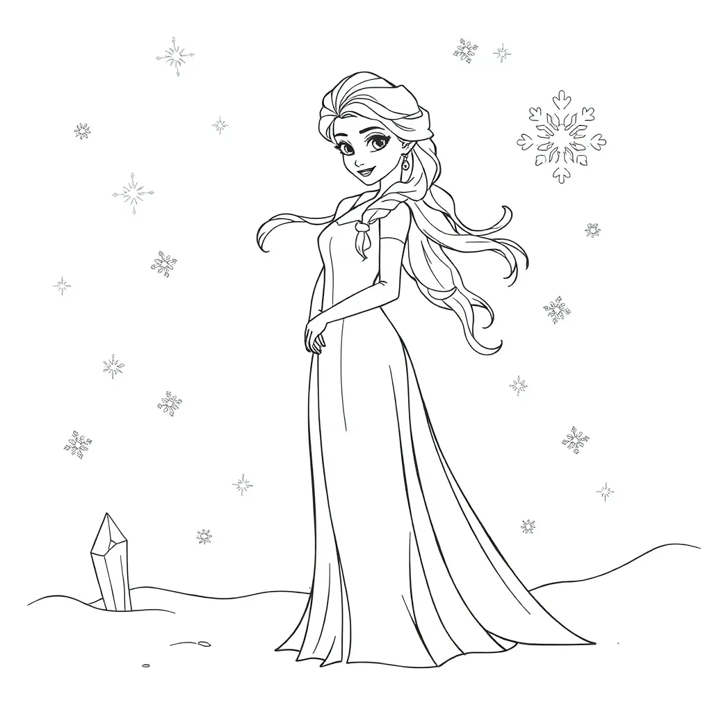 Elsa coloring page