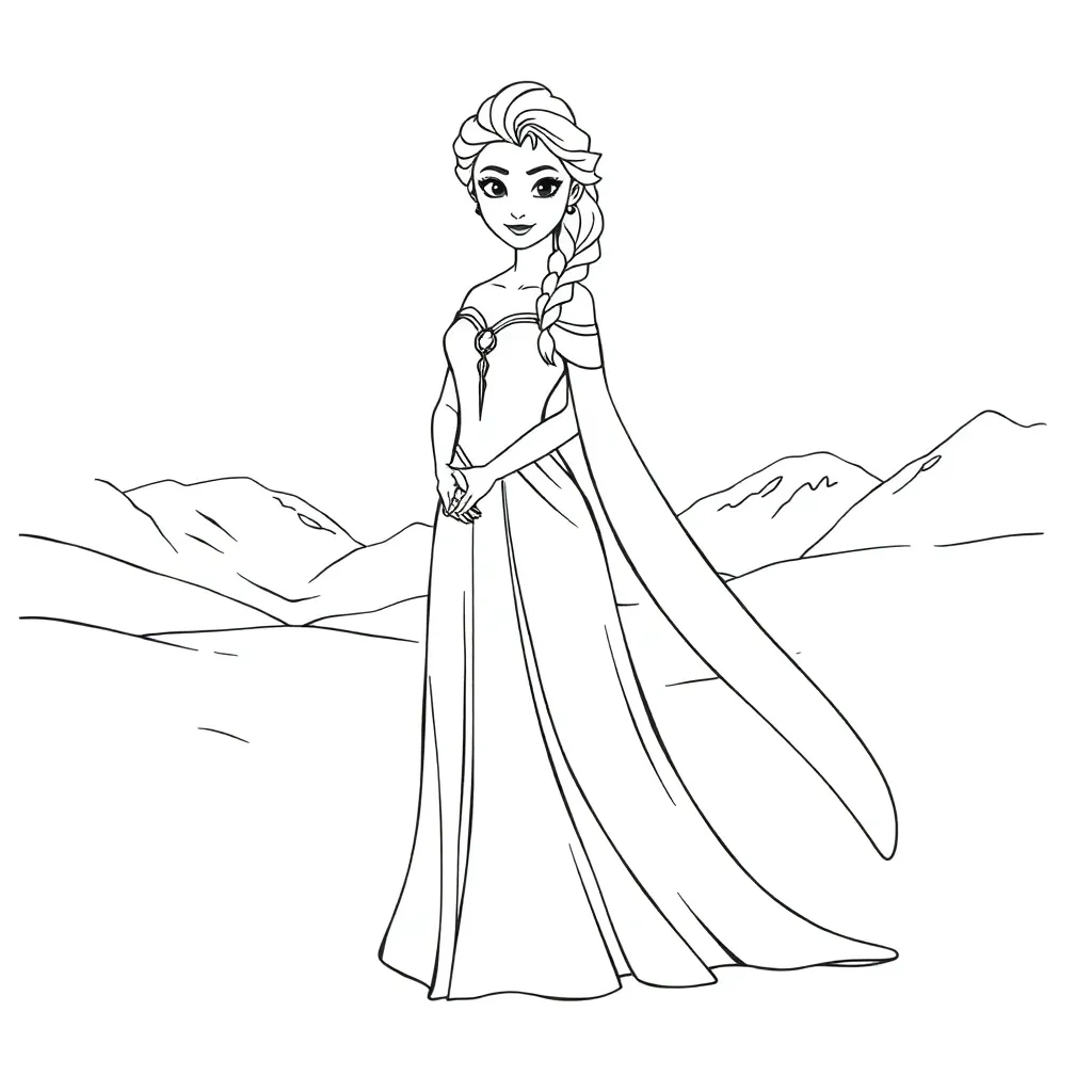 Elsa coloring page