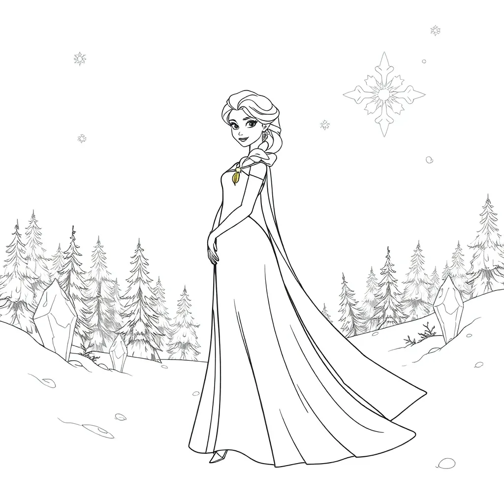 Elsa coloring page
