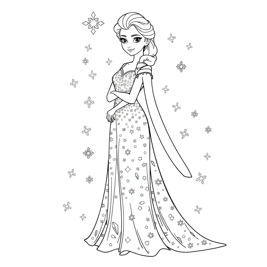 Elsa coloring page