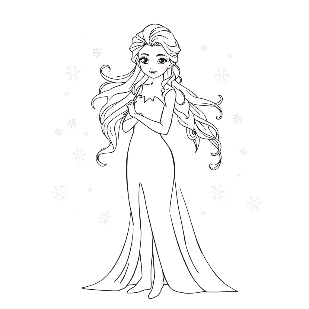 Elsa coloring page