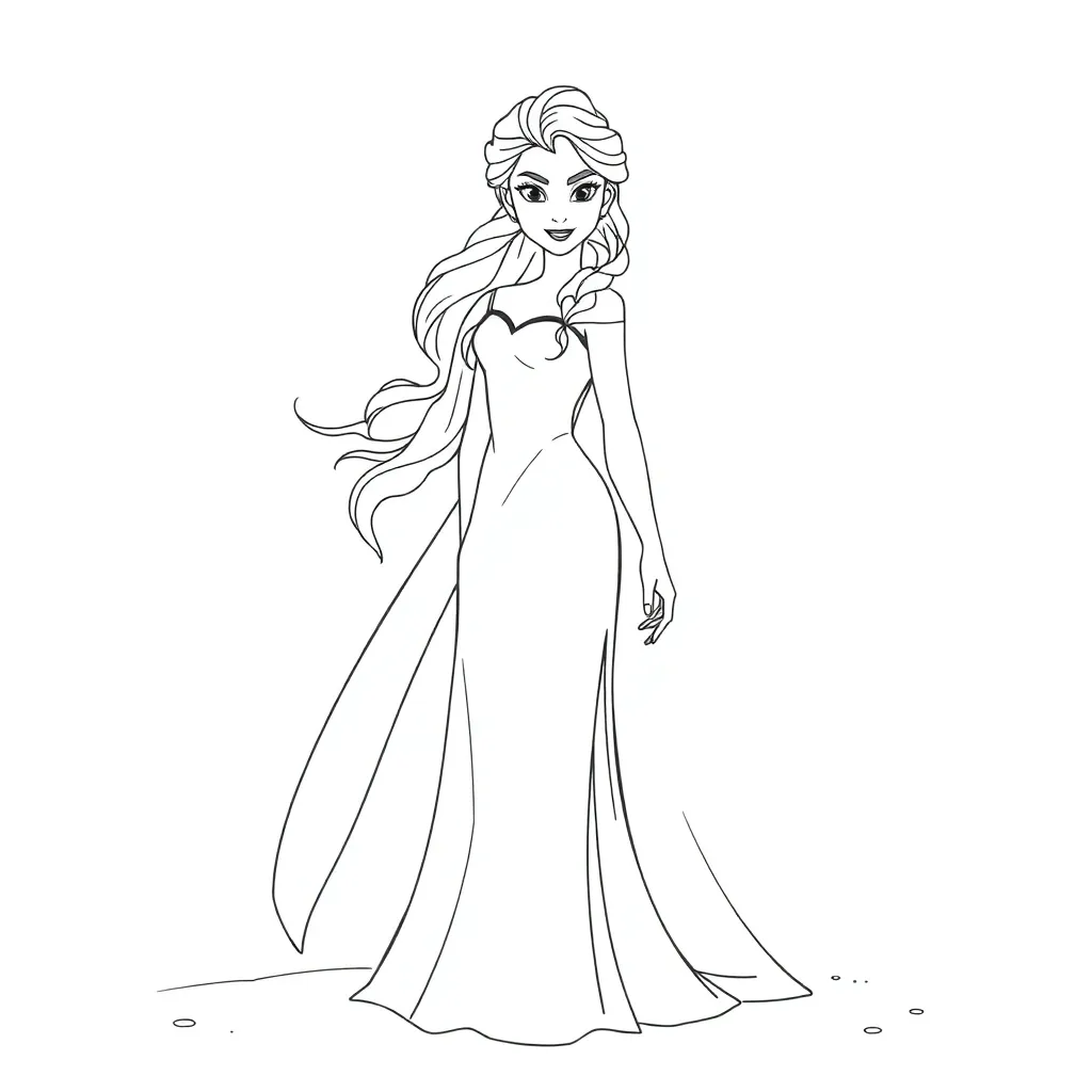 Elsa coloring page