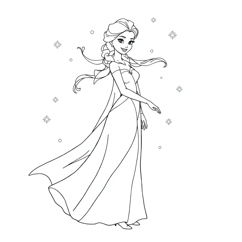 Elsa coloring page
