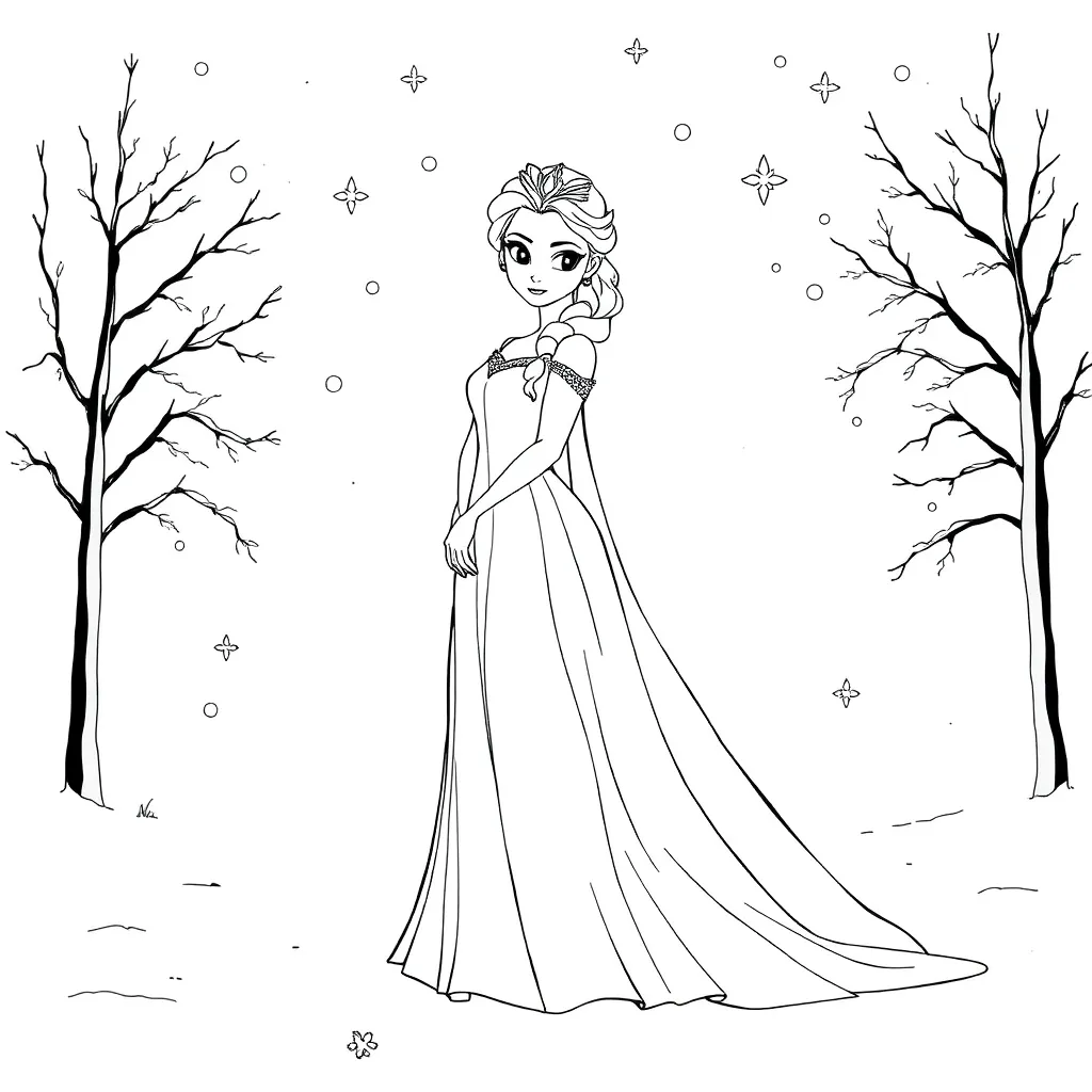 Elsa coloring page