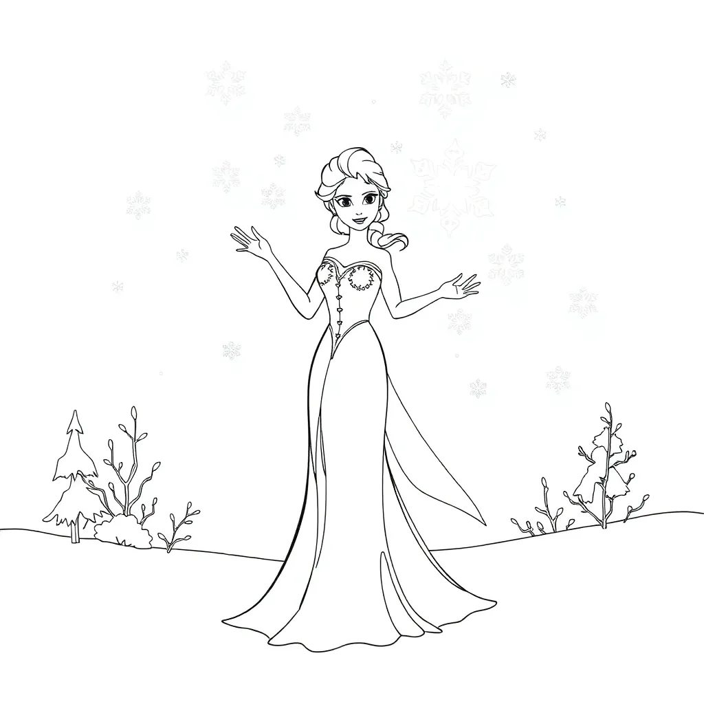 Elsa coloring page
