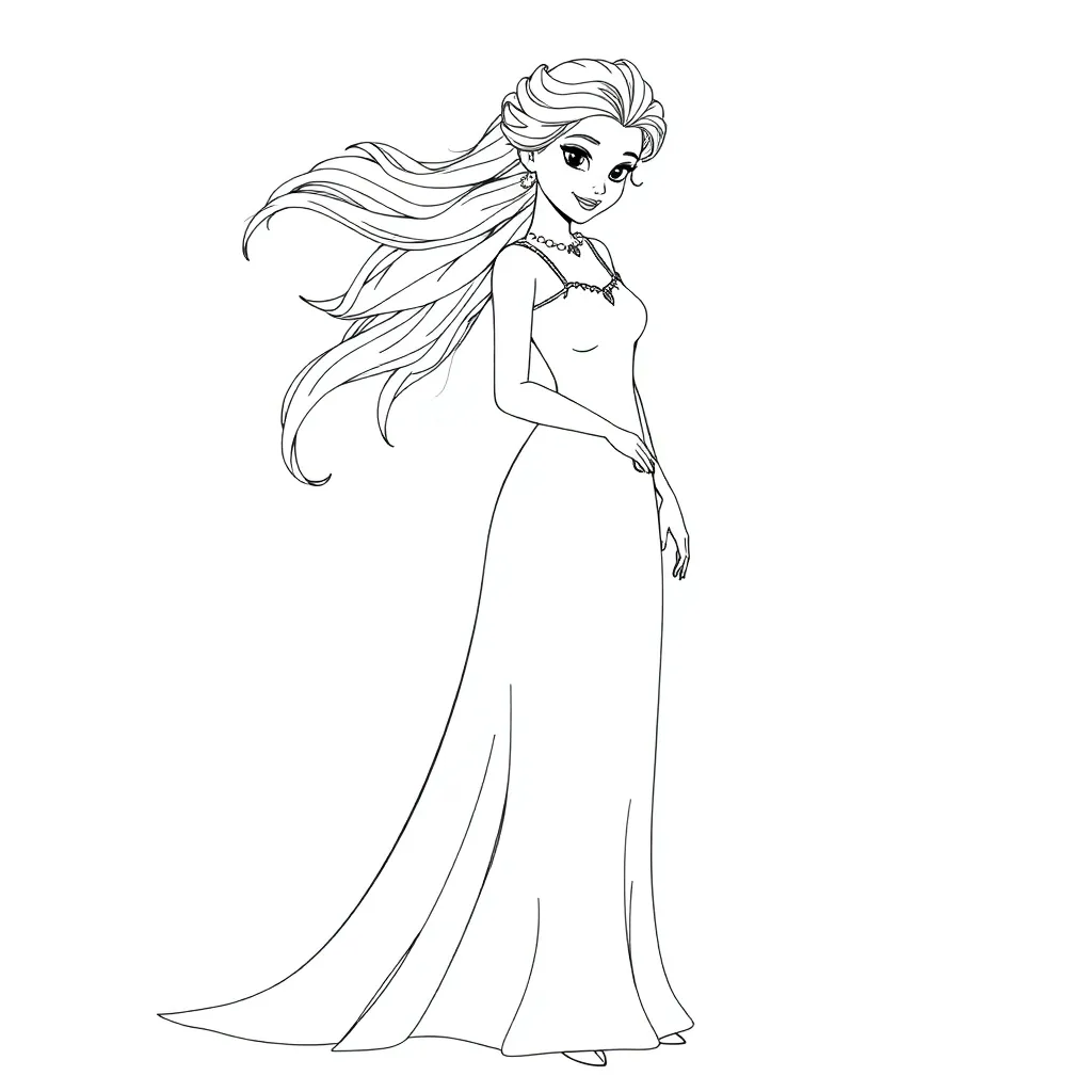 Elsa coloring page