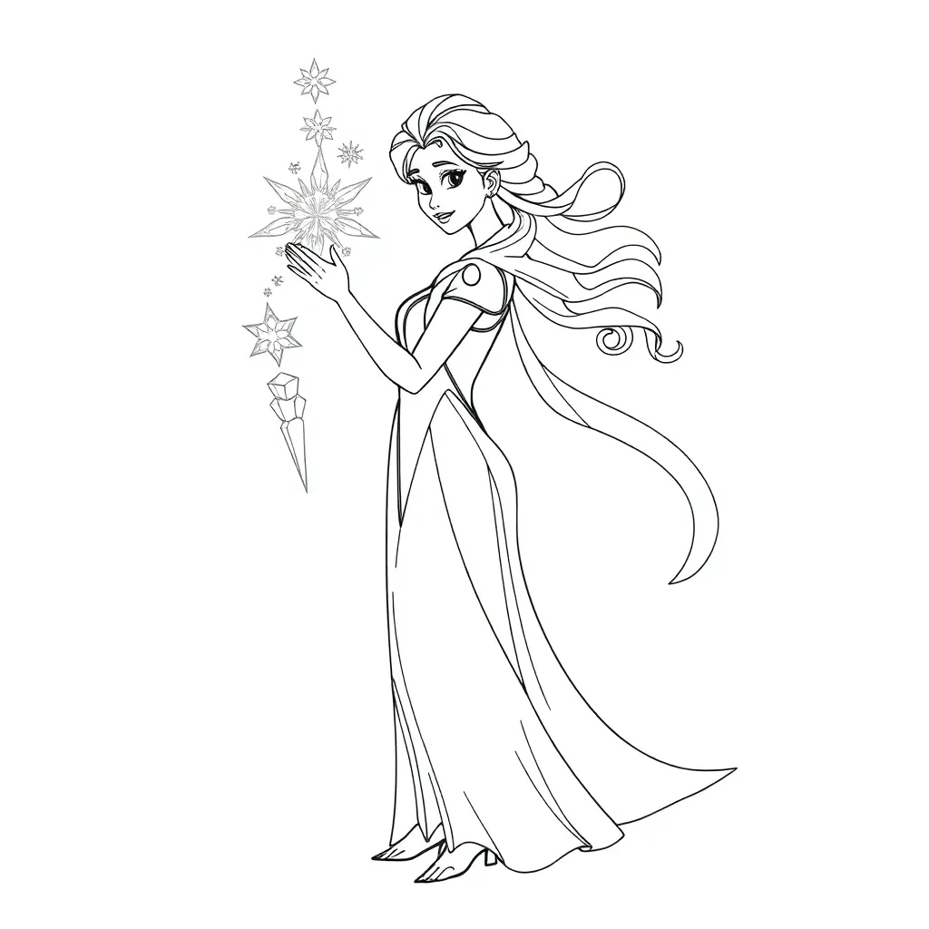 Elsa coloring page