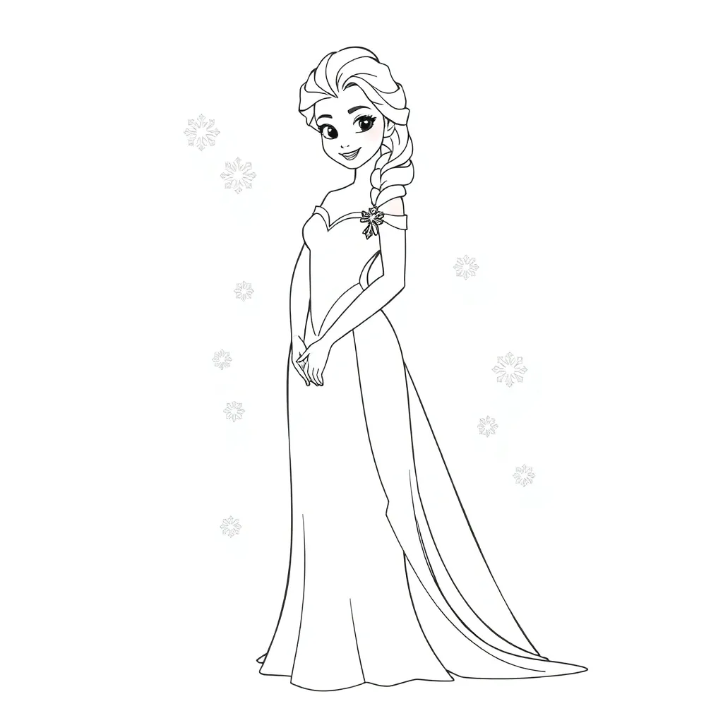 Elsa coloring page