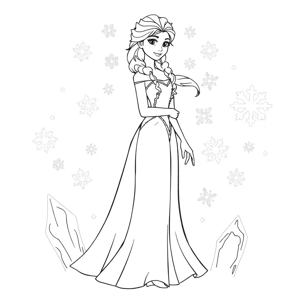 Elsa coloring page