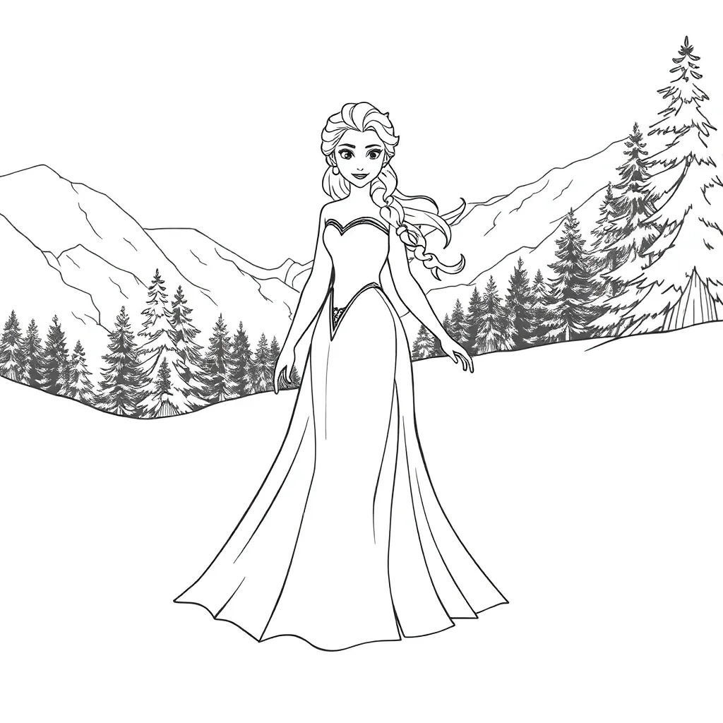 Elsa coloring page