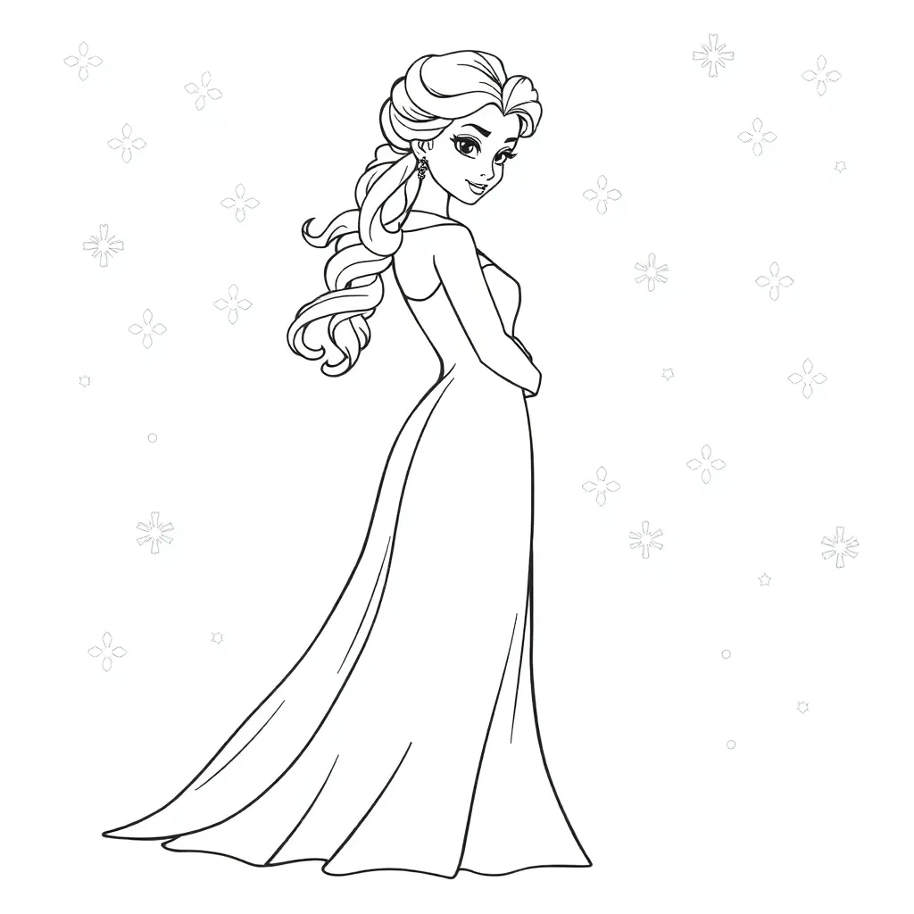 Elsa coloring page