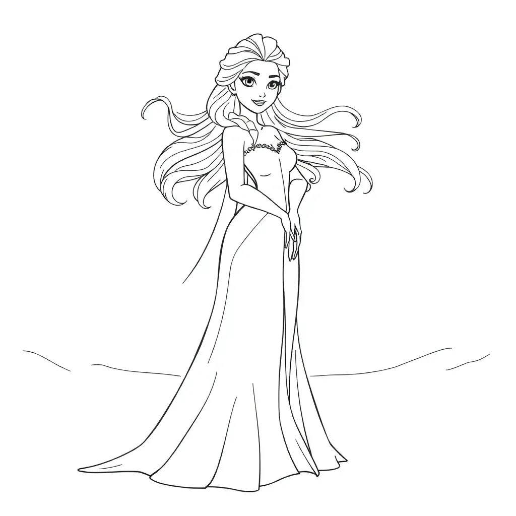 Elsa coloring page