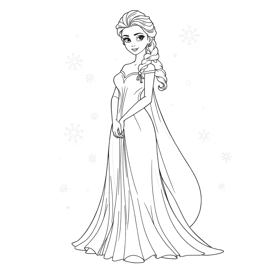 Elsa coloring page