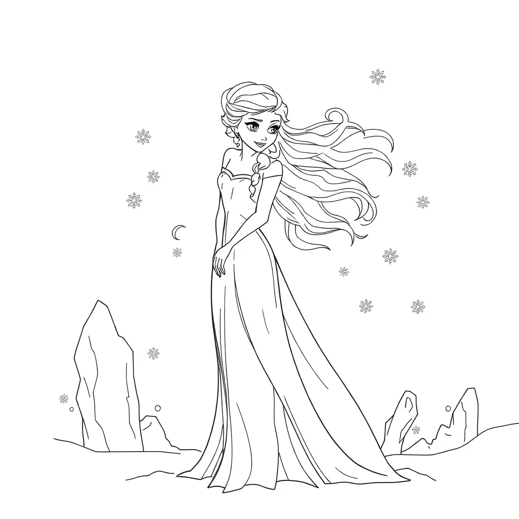 Elsa coloring page