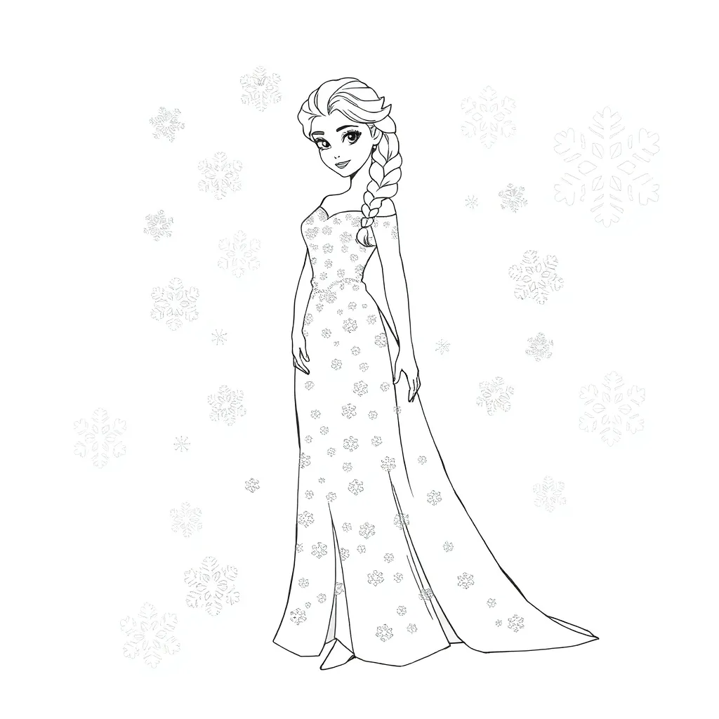 Elsa coloring page