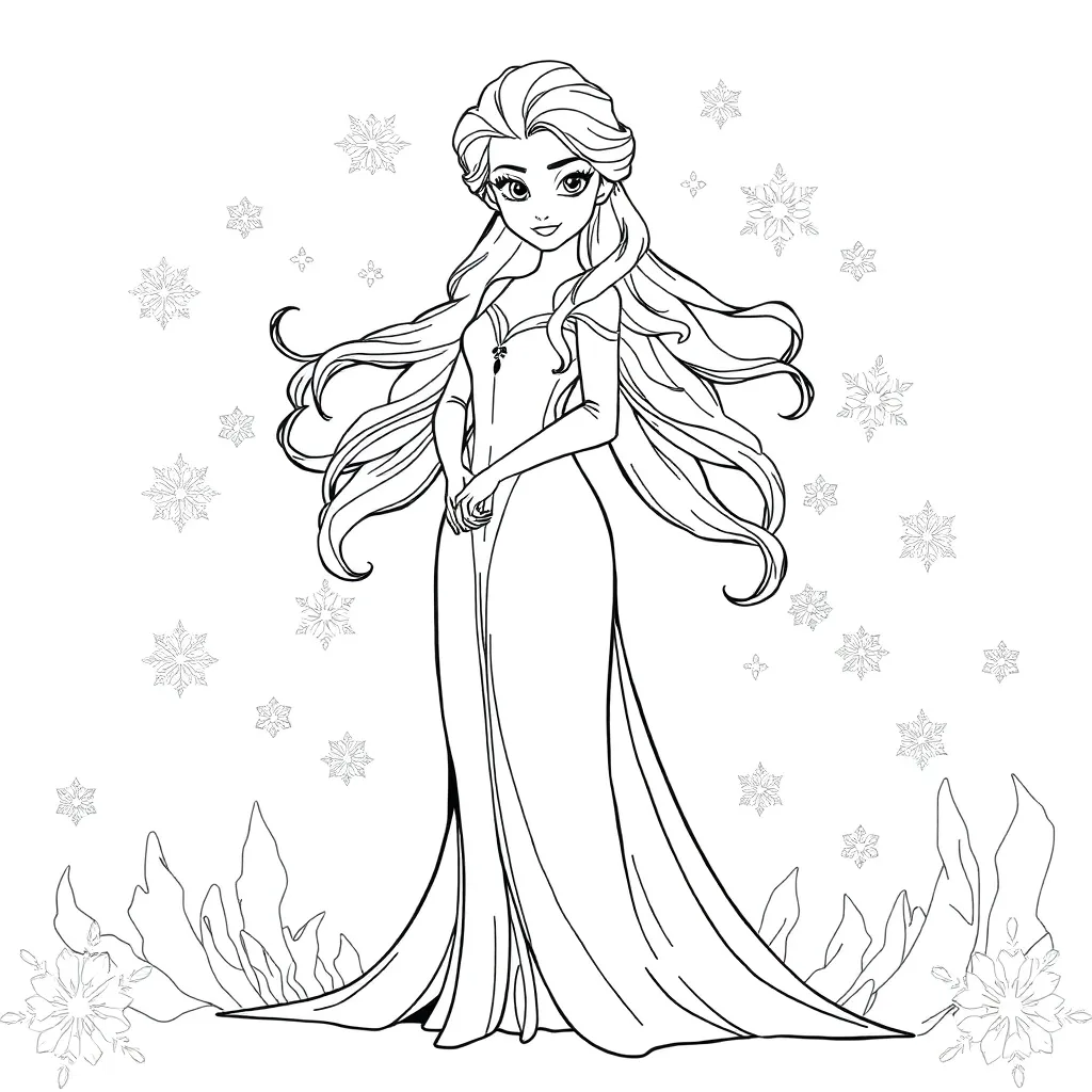 Elsa coloring page