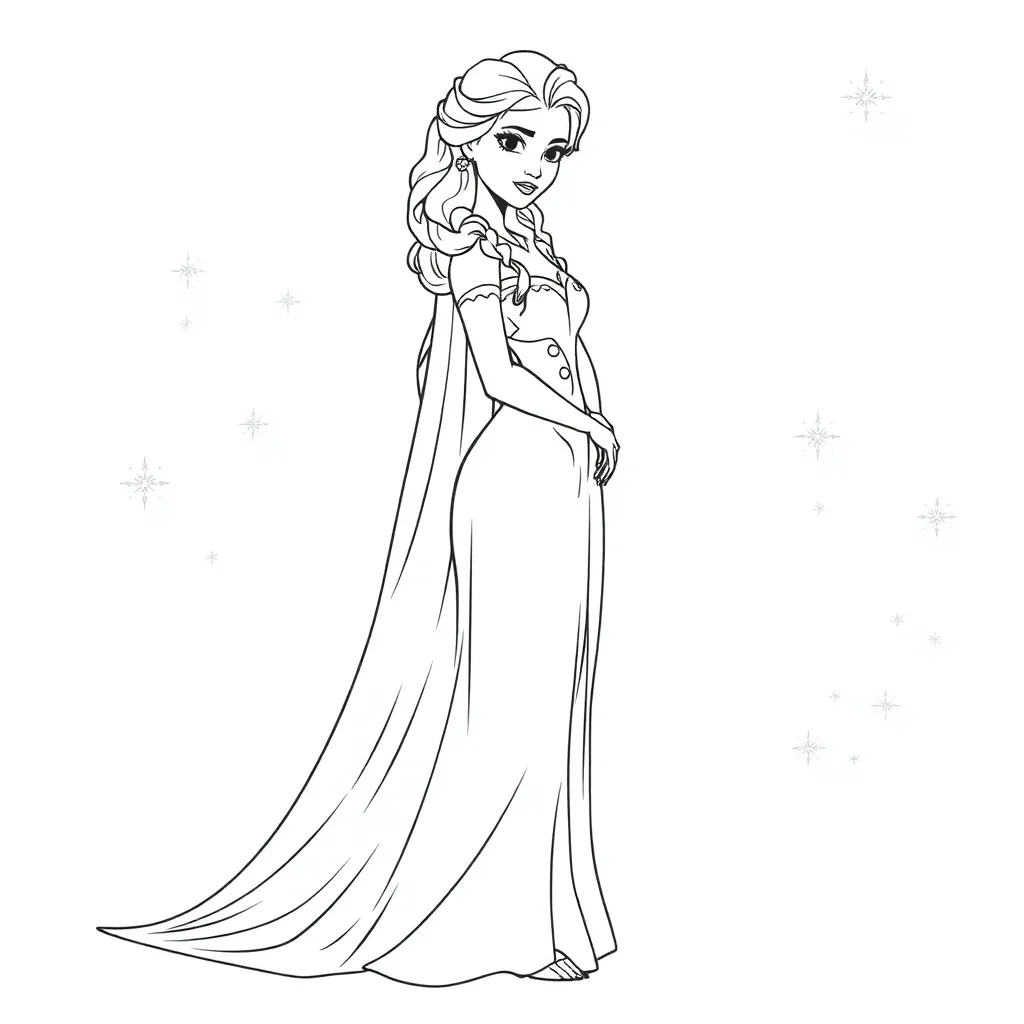 Elsa coloring page