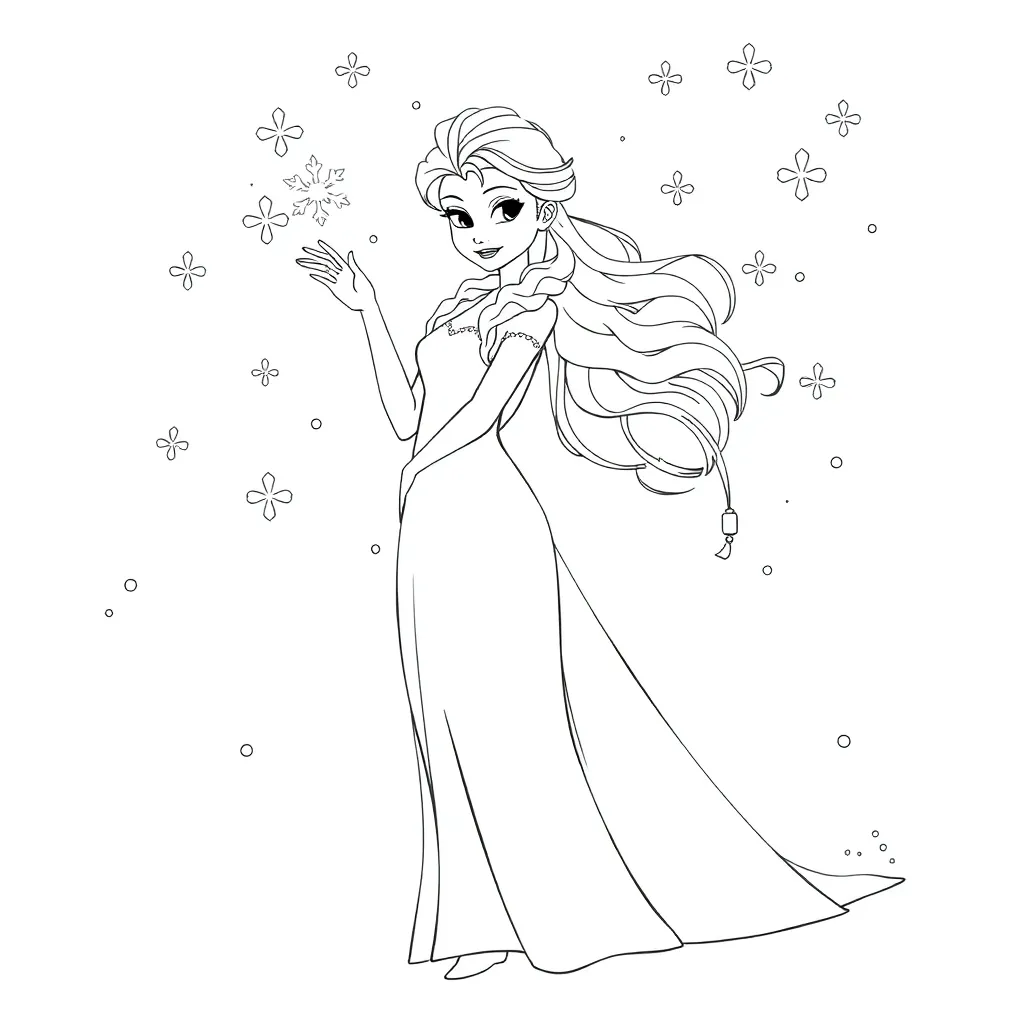Elsa coloring page