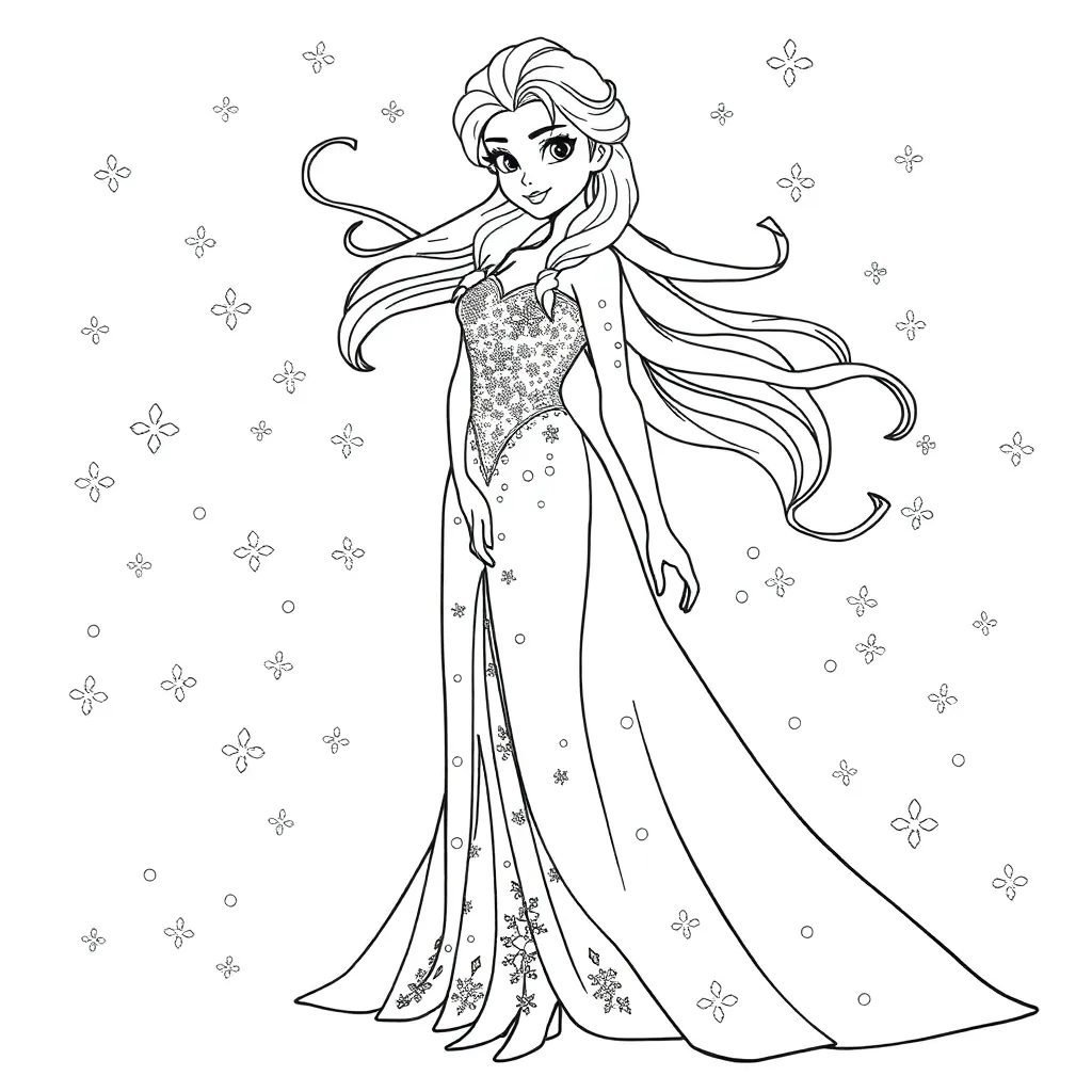 Elsa coloring page