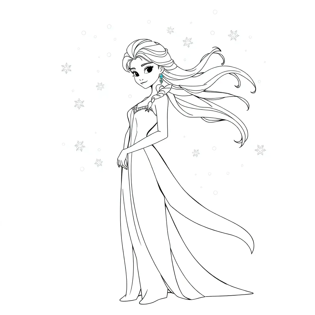 Elsa coloring page