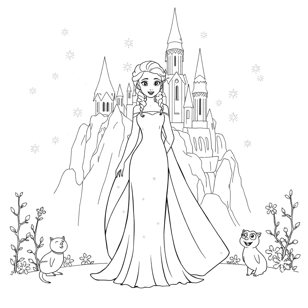 Elsa coloring page