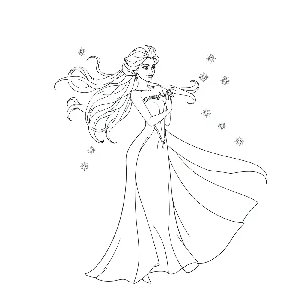 Elsa coloring page