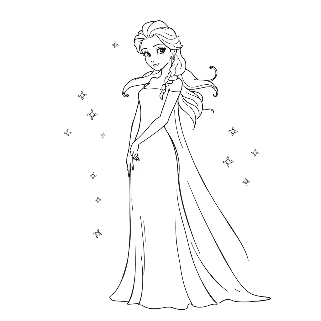 Elsa coloring page