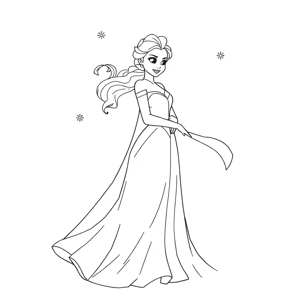 Elsa coloring page