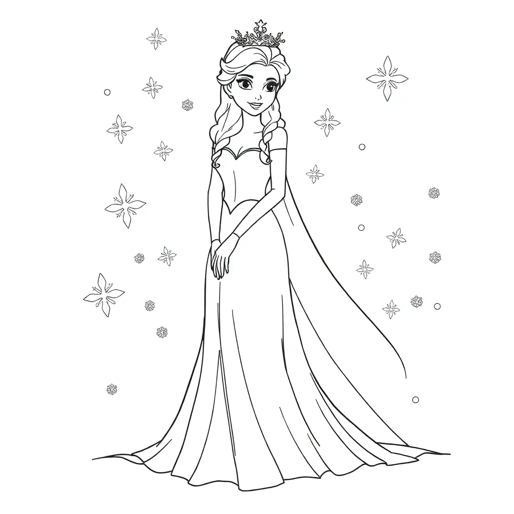 Elsa coloring page