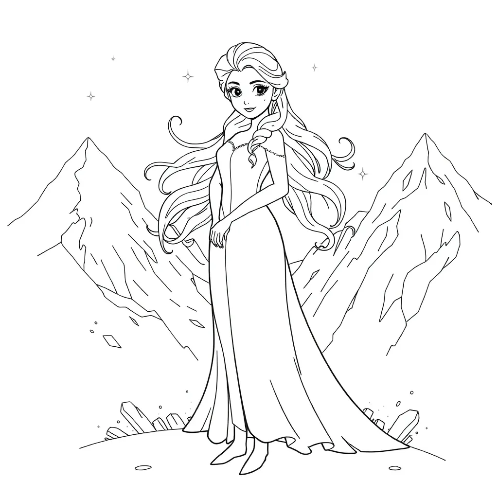 Elsa coloring page
