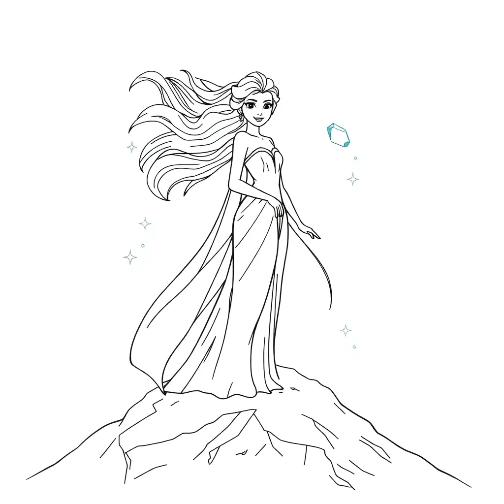 Elsa coloring page