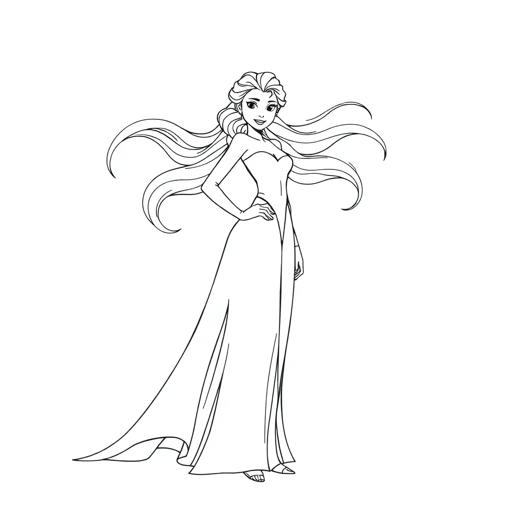 Elsa coloring page