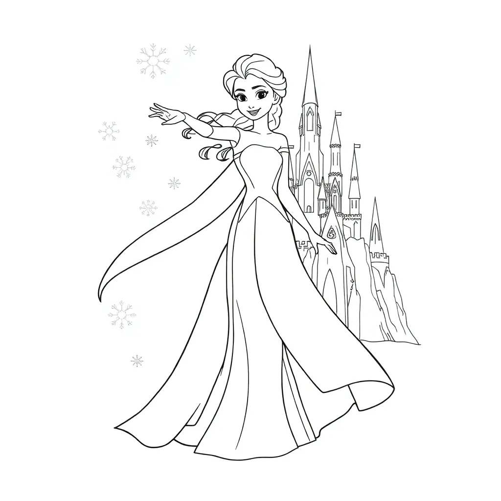 Elsa coloring page