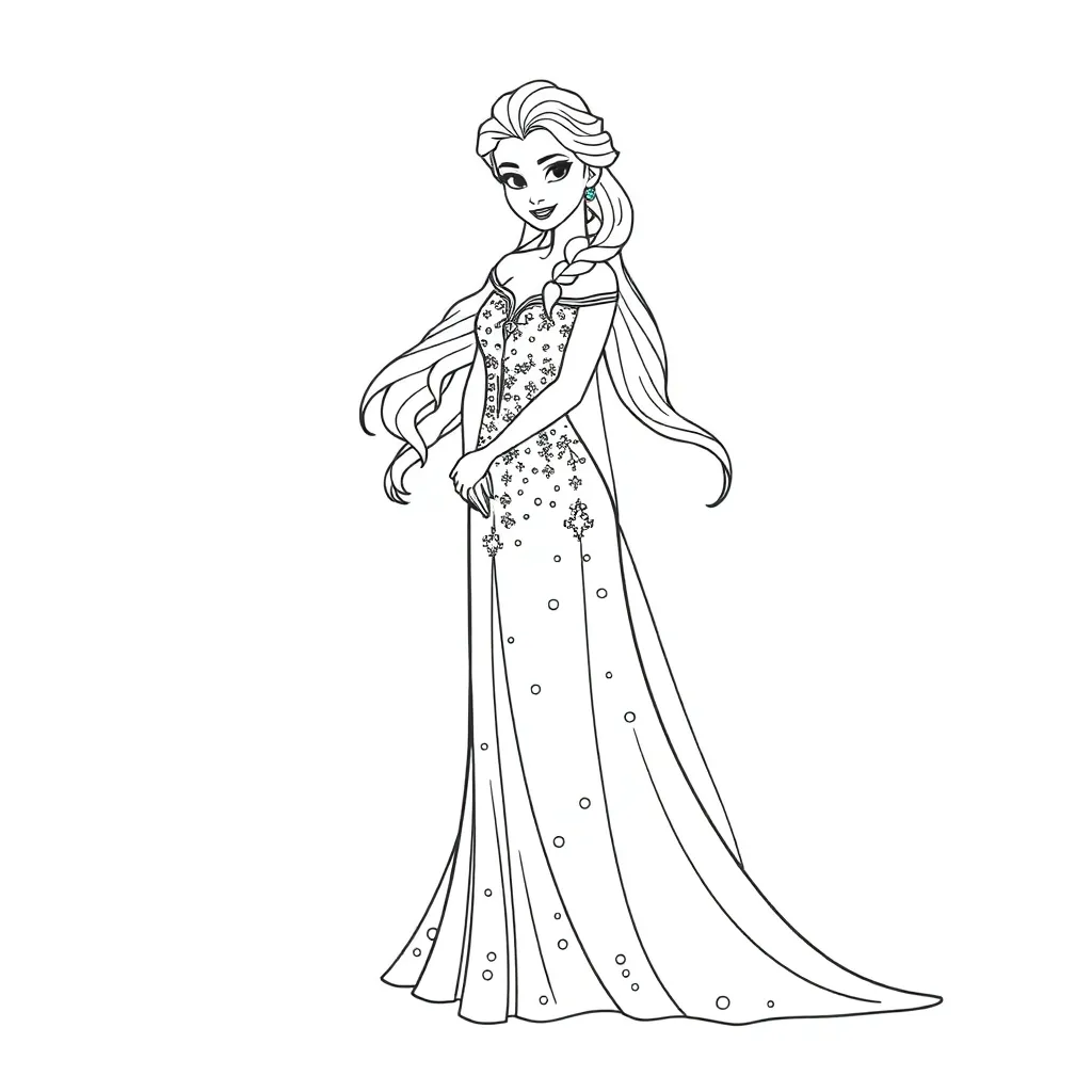 Elsa coloring page