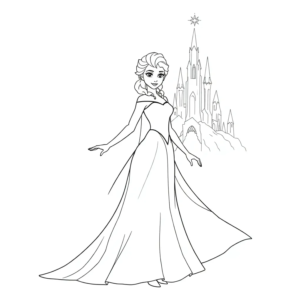 Elsa coloring page